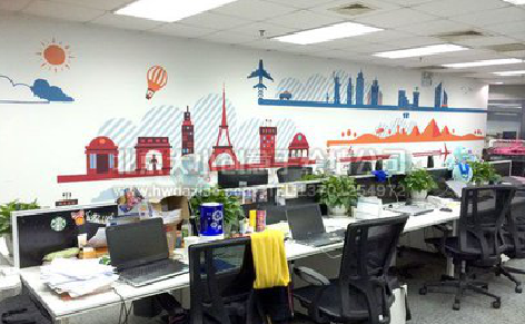 汝阳教你设计办公室墙绘的方法。