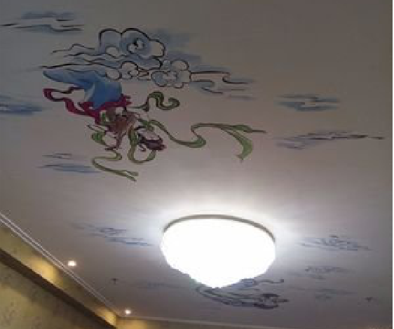 汝阳如何快速绘制天花板上的手绘墙？