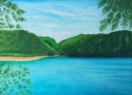 汝阳在墙绘中，如何绘画绿水青山？